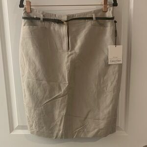 Calvin Klein Women's Beige Pencil Skirt
